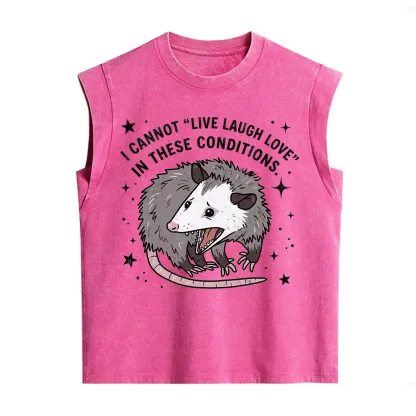 Purplehecate I Cannot Live Laugh Love Possum Vintage Washed Tank