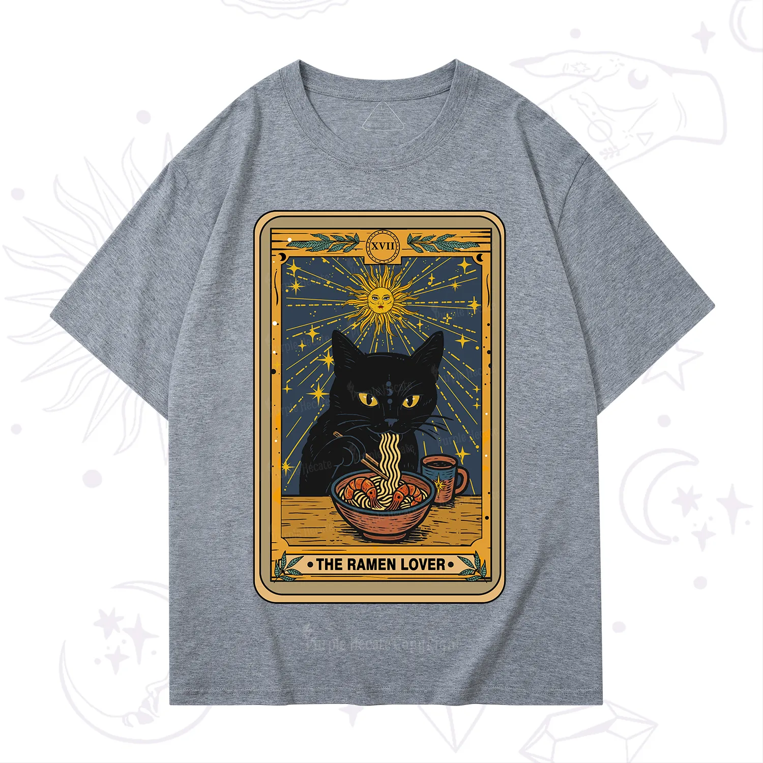 Purplehecate The Ramen Lover Cat Tarot T-Shirt