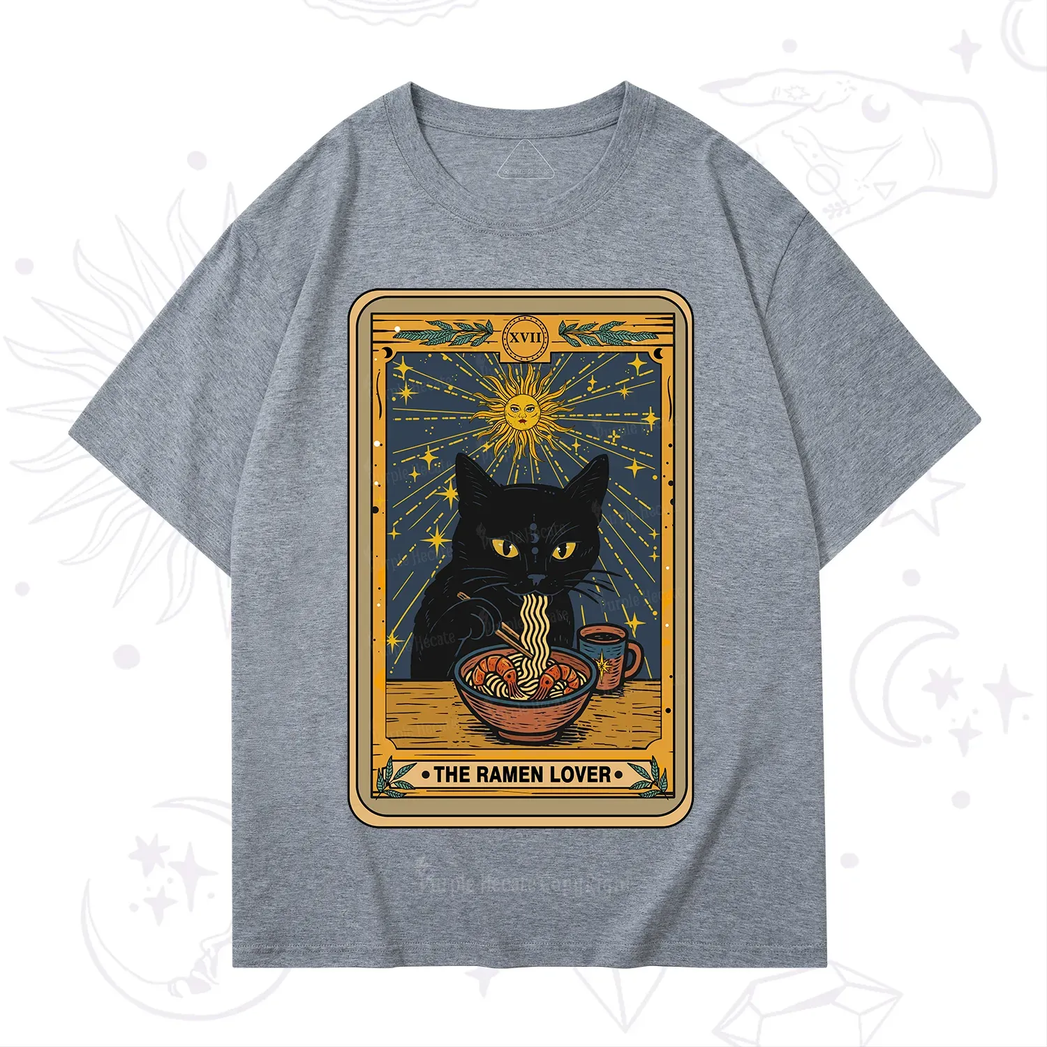 Purplehecate The Ramen Lover Cat Tarot T-Shirt