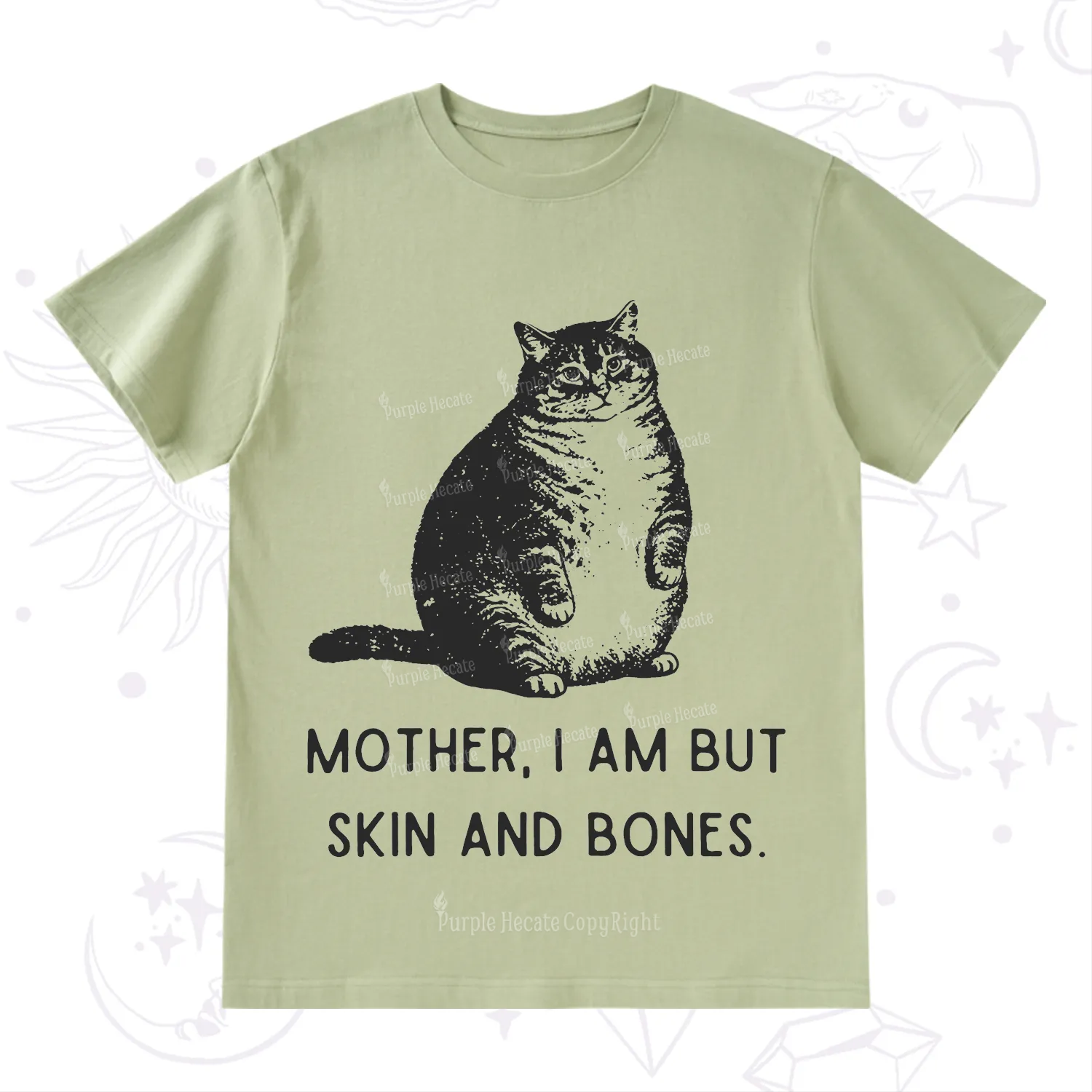 Purplehecate Cat Mother I Am But Skin And Bones T-Shirt