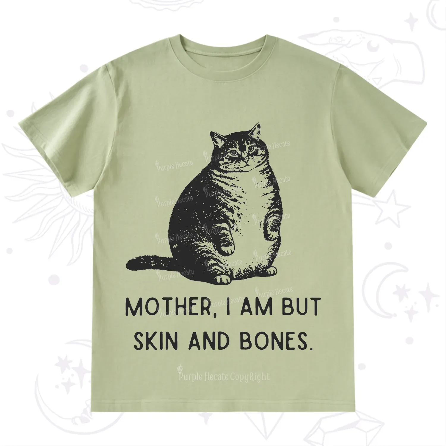Purplehecate Cat Mother I Am But Skin And Bones T-Shirt