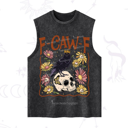 Purplehecate Funny F-Caw-F Crow Washed Tank