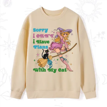 Purplehecate Sorry I Can’t I Have Plans With My Cat Sweatshirt