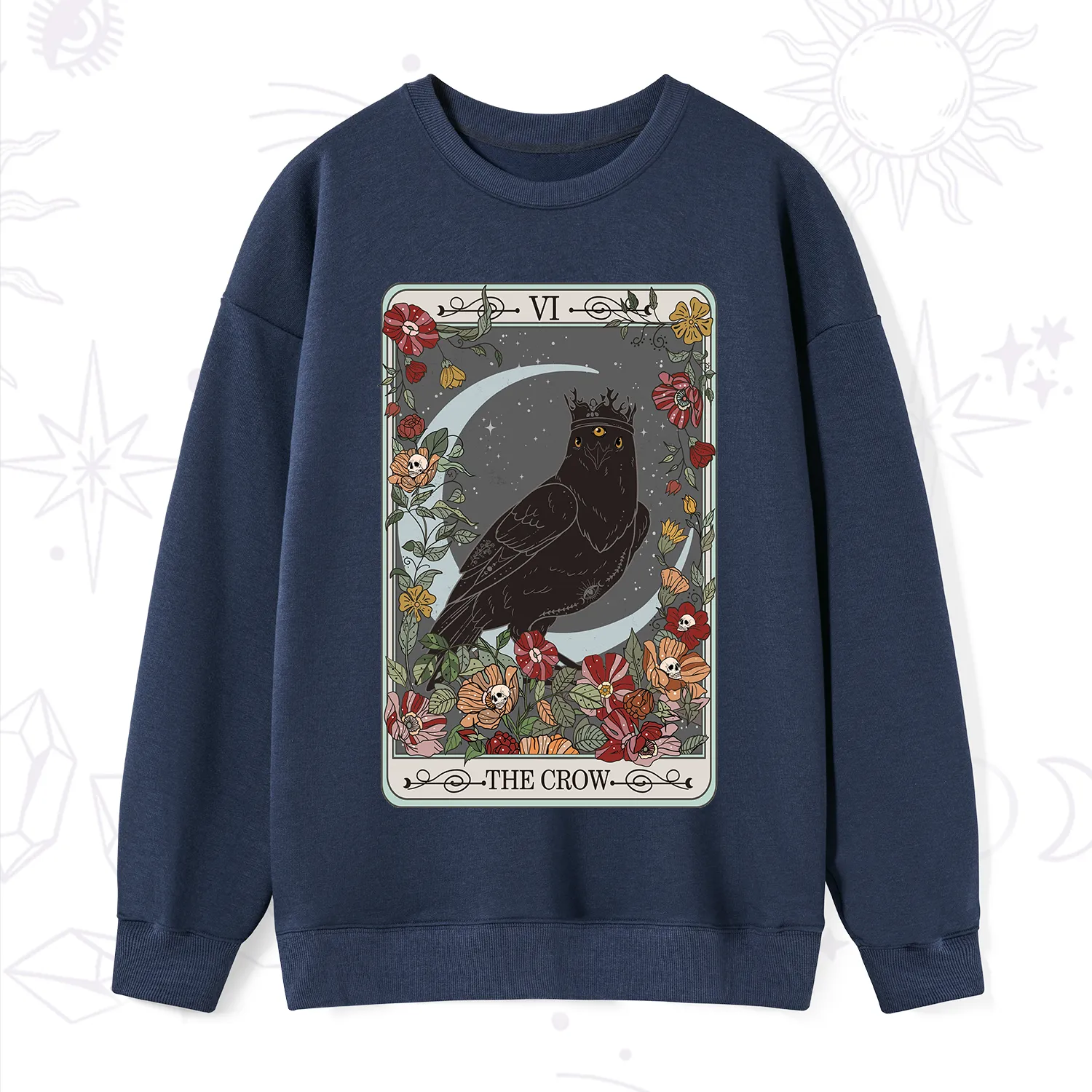 Purplehecate The Crow Tarot Card Sweatshirt