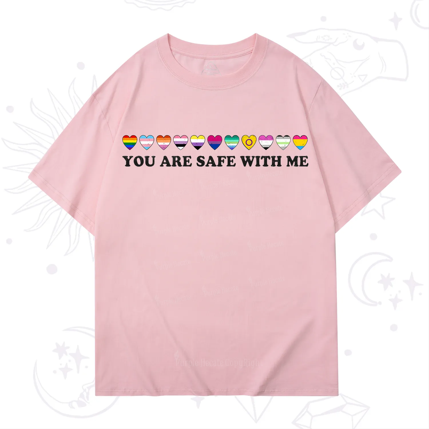 Purplehecate You Are Safe With Me Pride T-Shirt