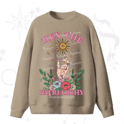 Purplehecate Hex The Patriarchy Witchy Fuzzy Ugly Sweater