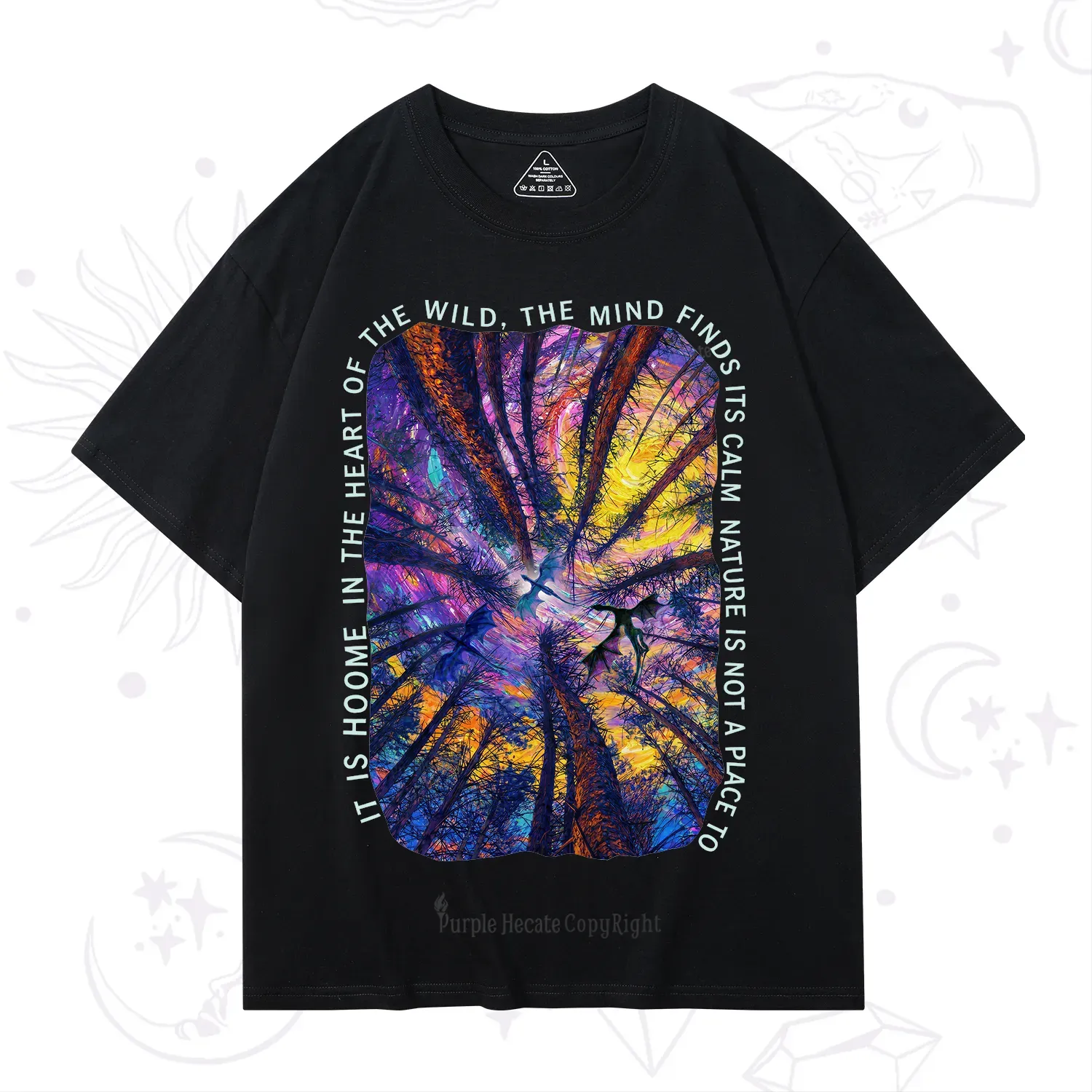 Purplehecate Forest Mindscape Night Sky T-Shirt