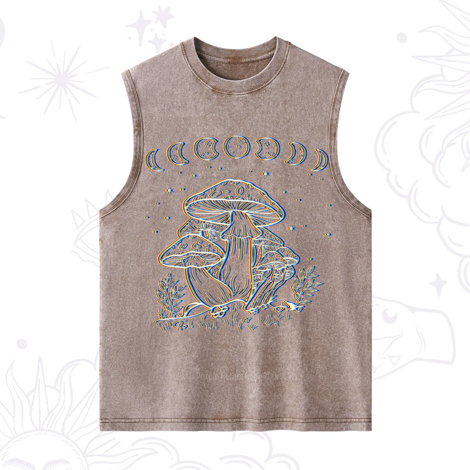 Purplehecate Mushroom and Moon Washed Tank