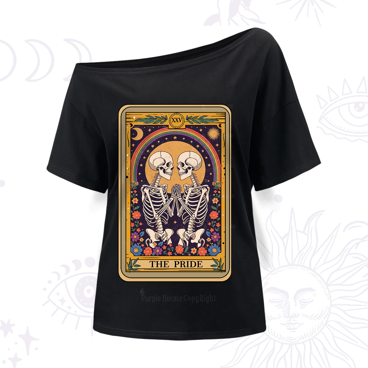 Purplehecate The Pride Skeleton Tarot One Shoulder T-Shirt
