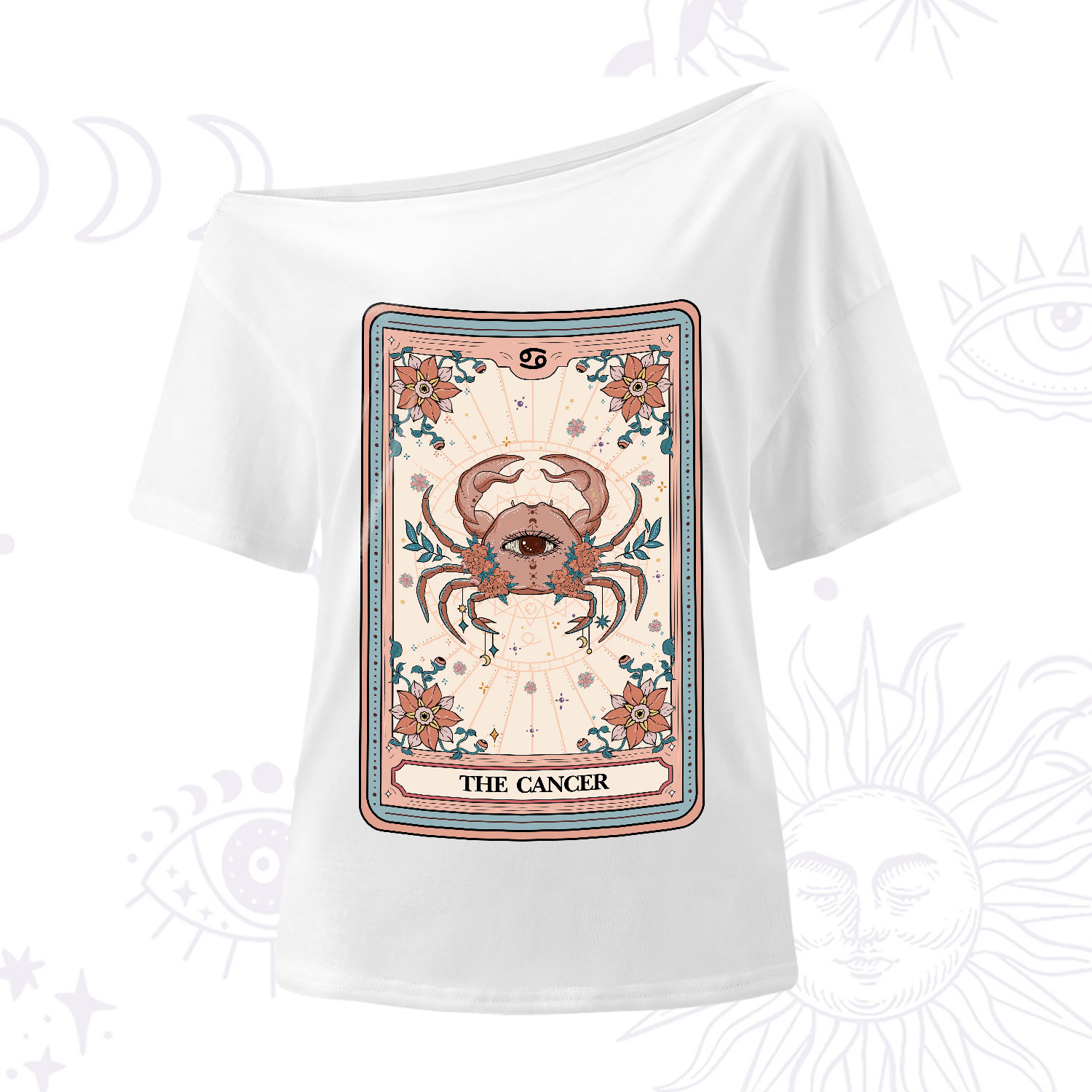 Purplehecate The Cancer Tarot Card One-Shoulder T-Shirt