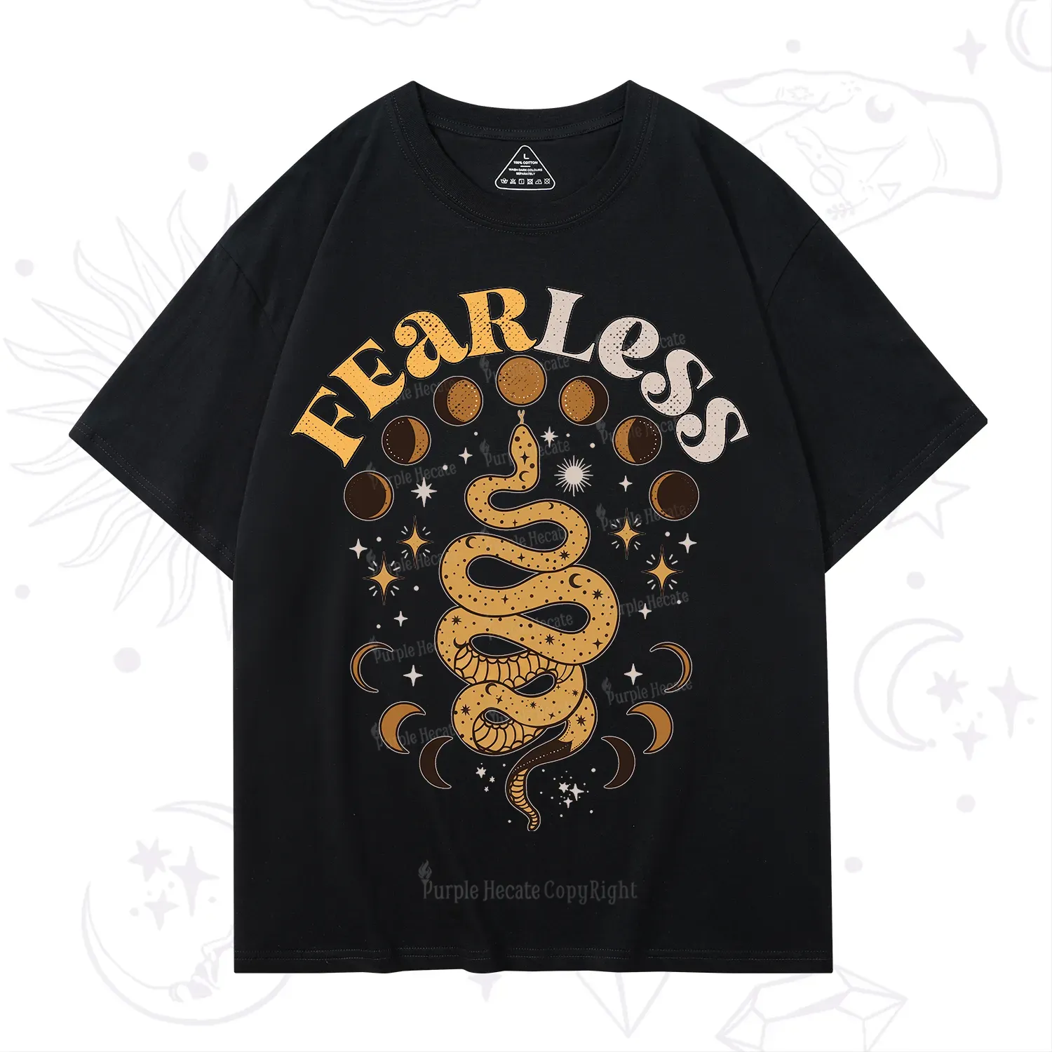 Purplehecate Fearless Serpent of the Moon Phases T-Shirt