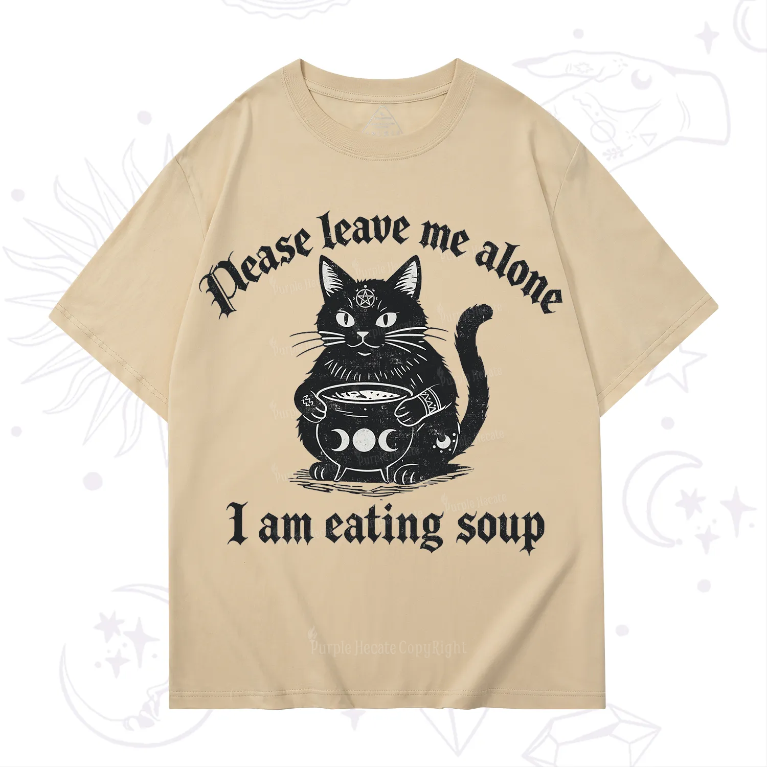 Purplehecate Magic Cat Eating Soup T-Shirt