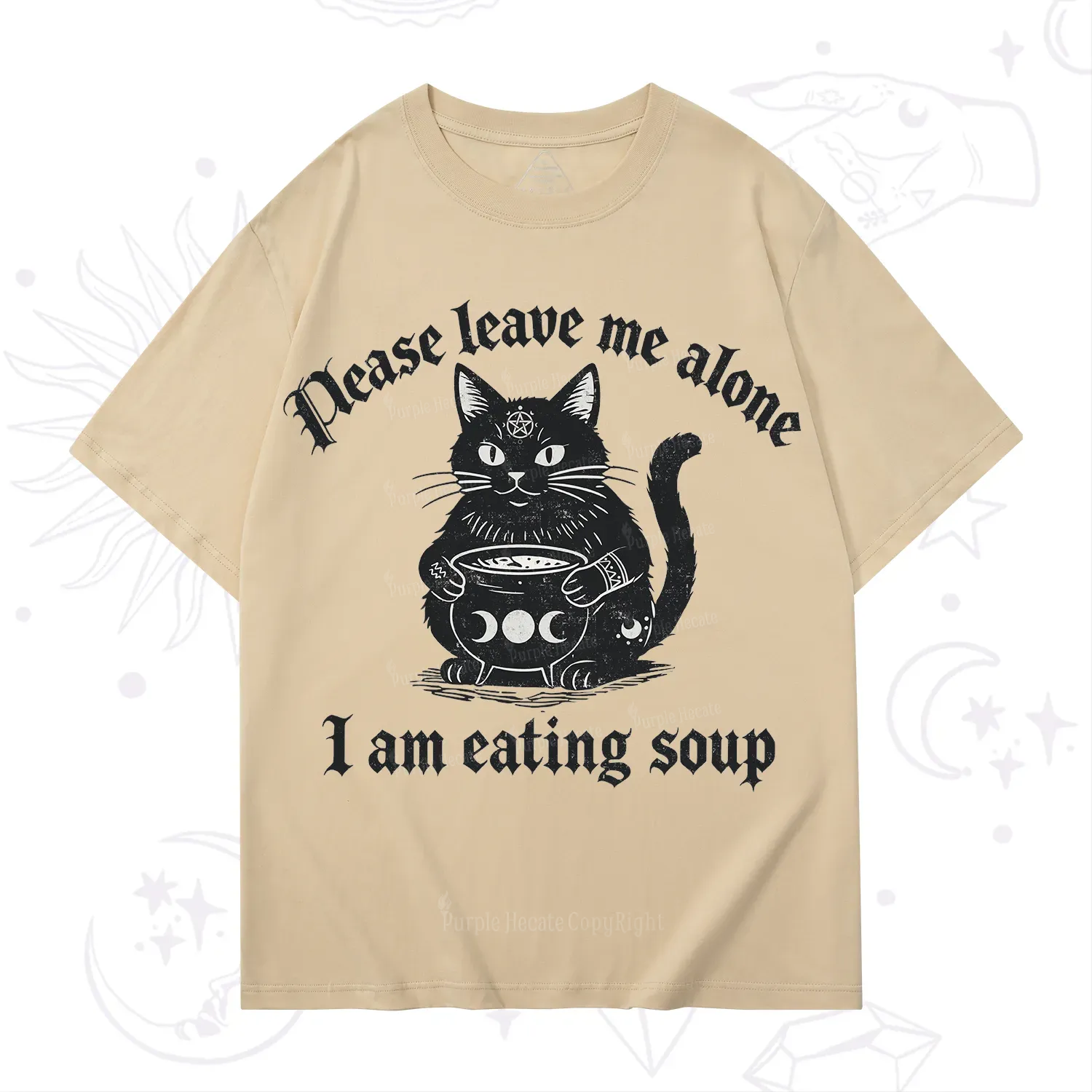 Purplehecate Magic Cat Eating Soup T-Shirt