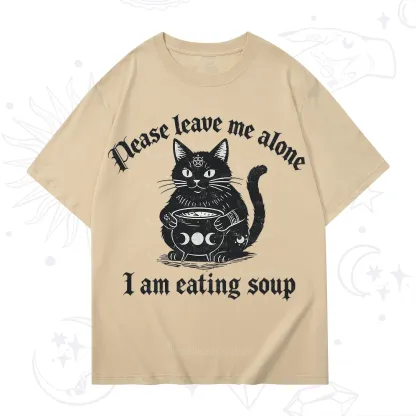 Purplehecate Magic Cat Eating Soup T-Shirt