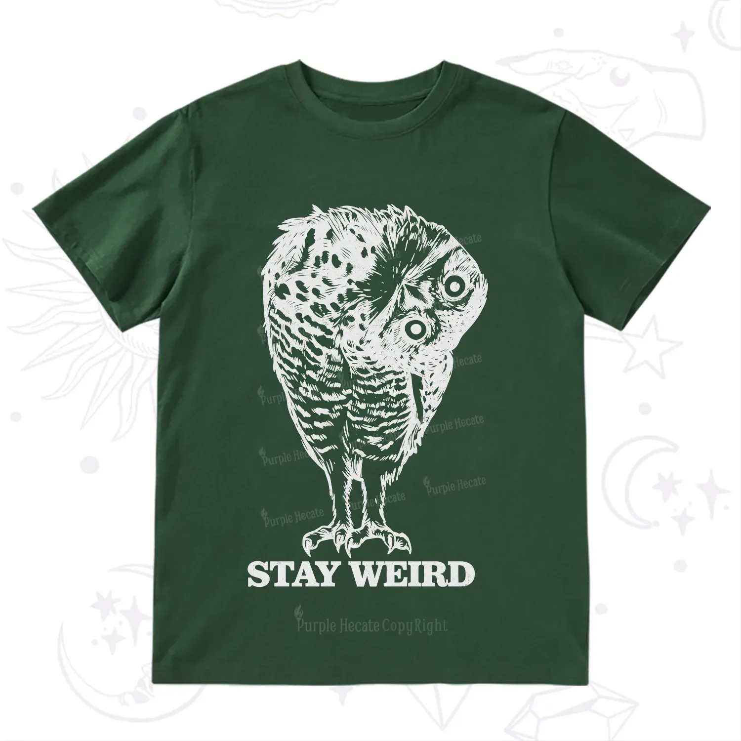 Purplehecate Stay Weird Innocent Owl T-Shirt