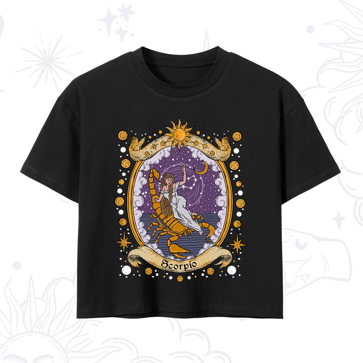 Purplehecate Celestial Scorpio Zodiac Crop T-Shirt 