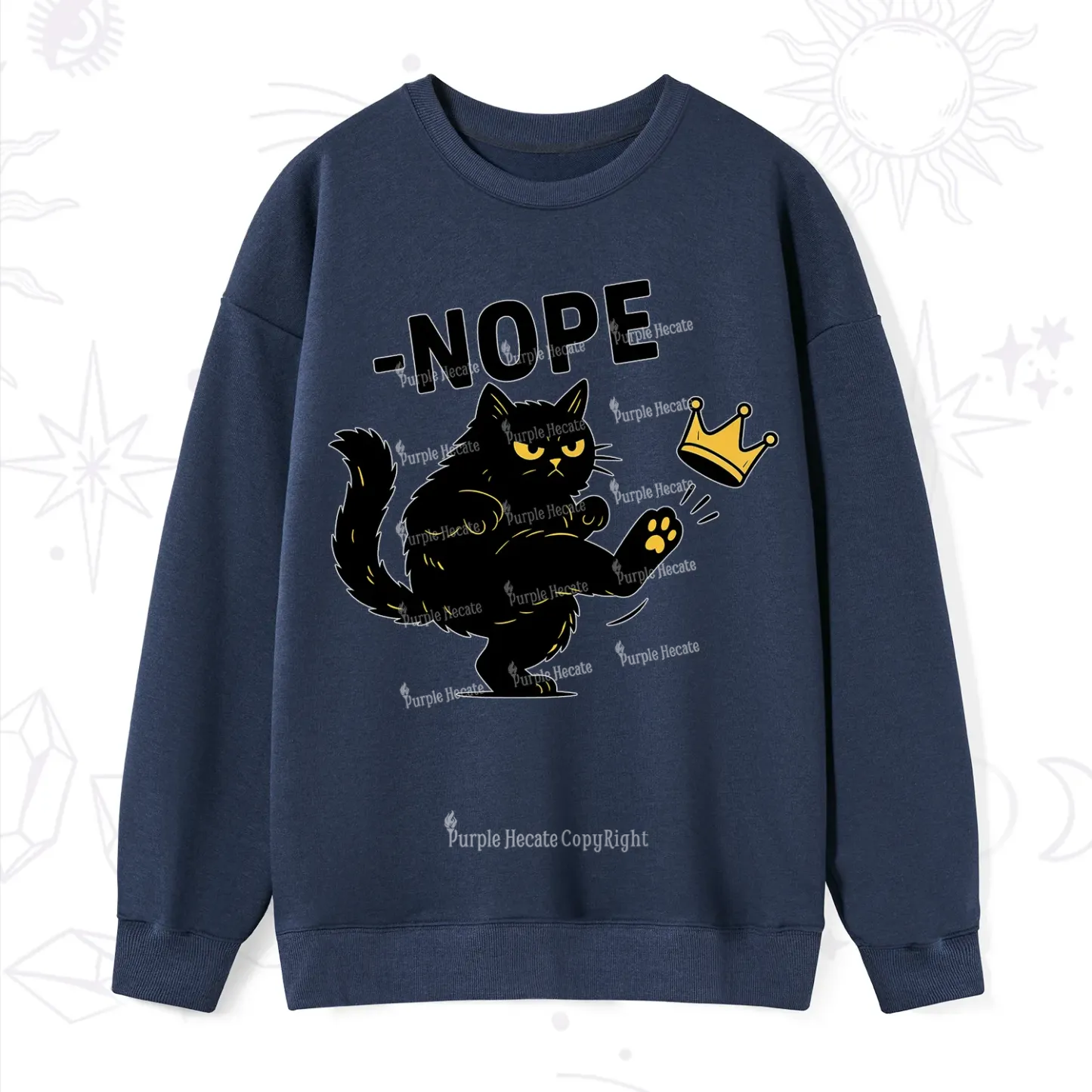 Purplehecate No Kings Black Cat Sweatshirt