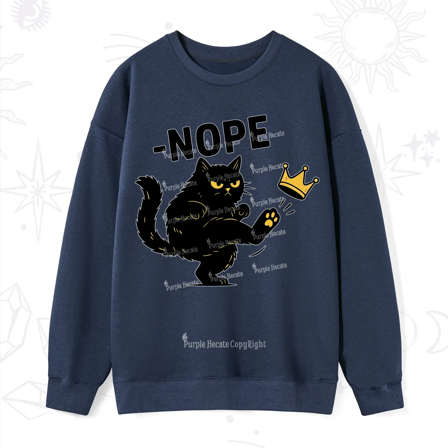 Purplehecate No Kings Black Cat Sweatshirt