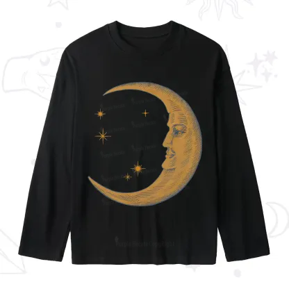 Purplehecate Celestial Moon Slub Long Sleeve T-Shirt