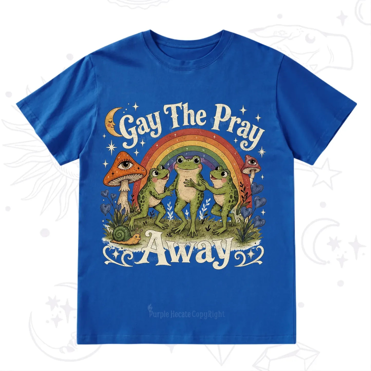 Purplehecate Gay The Pray Away Frog Pride T-Shirt