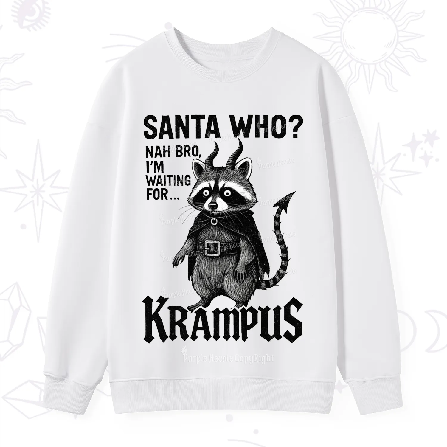 Purplehecate Santa Who? Nah Bro I'm Waiting for Krampus Christmas Sweatshirt