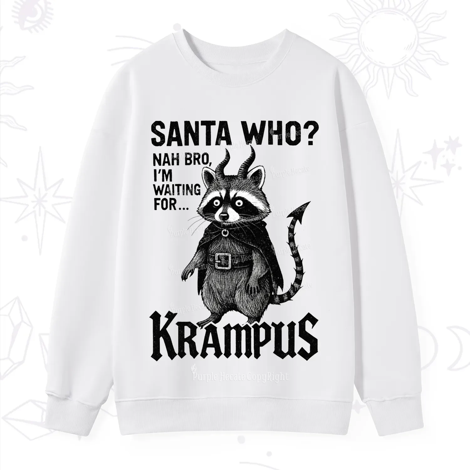 Purplehecate Santa Who? Nah Bro I'm Waiting for Krampus Christmas Sweatshirt