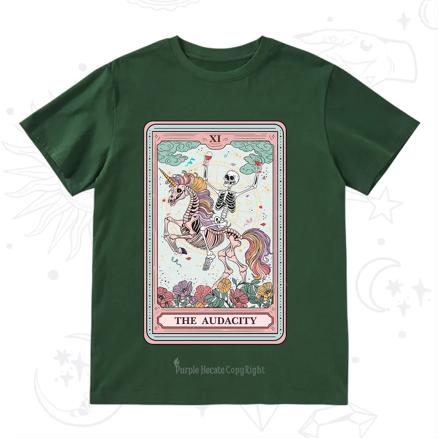 Purplehecate The Funny Skeleton Audacity Tarot T-Shirt