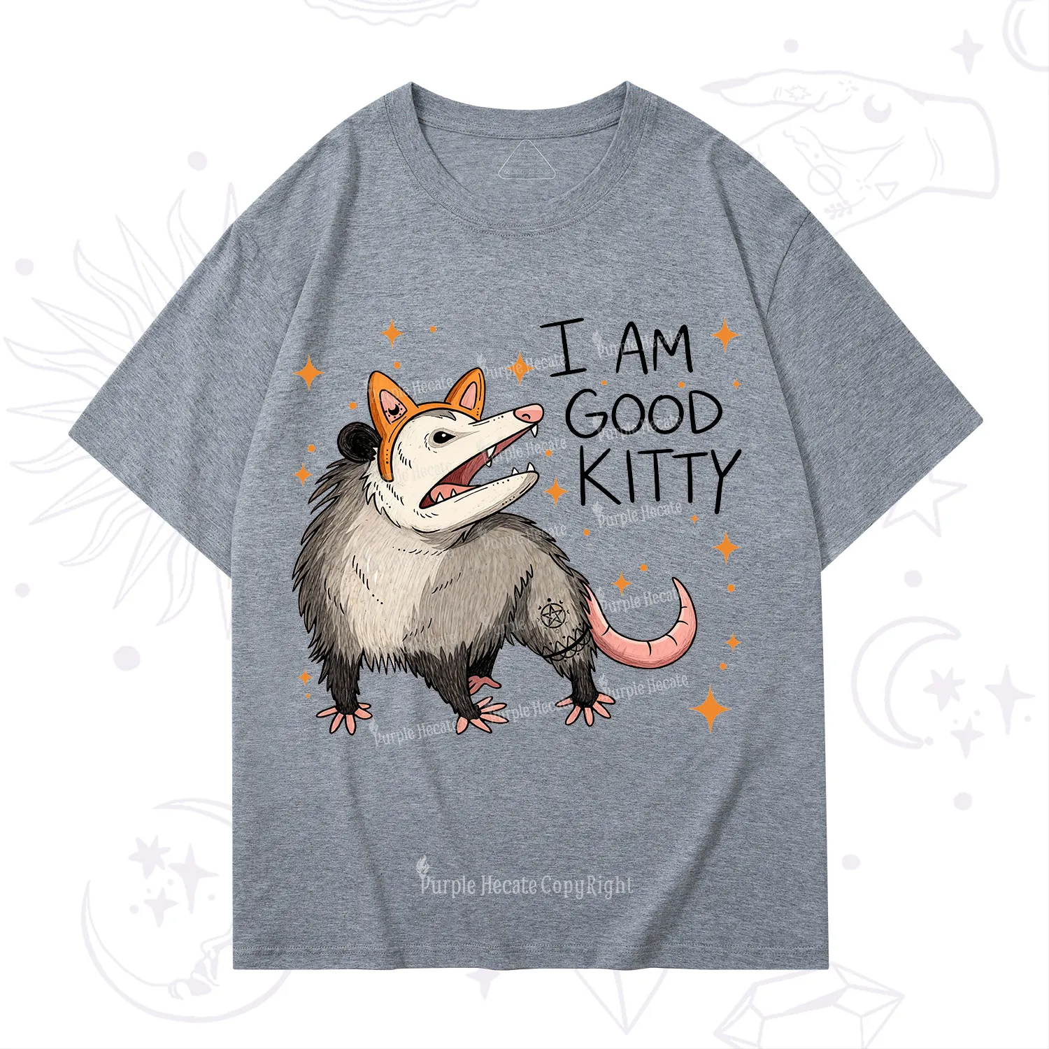 Purplehecate Funny Opossum I Am Good Kitty T-Shirt