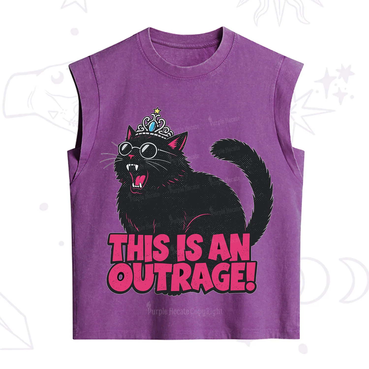 Purplehecate This is an outrage Princess Cat Vintage Washed Tank