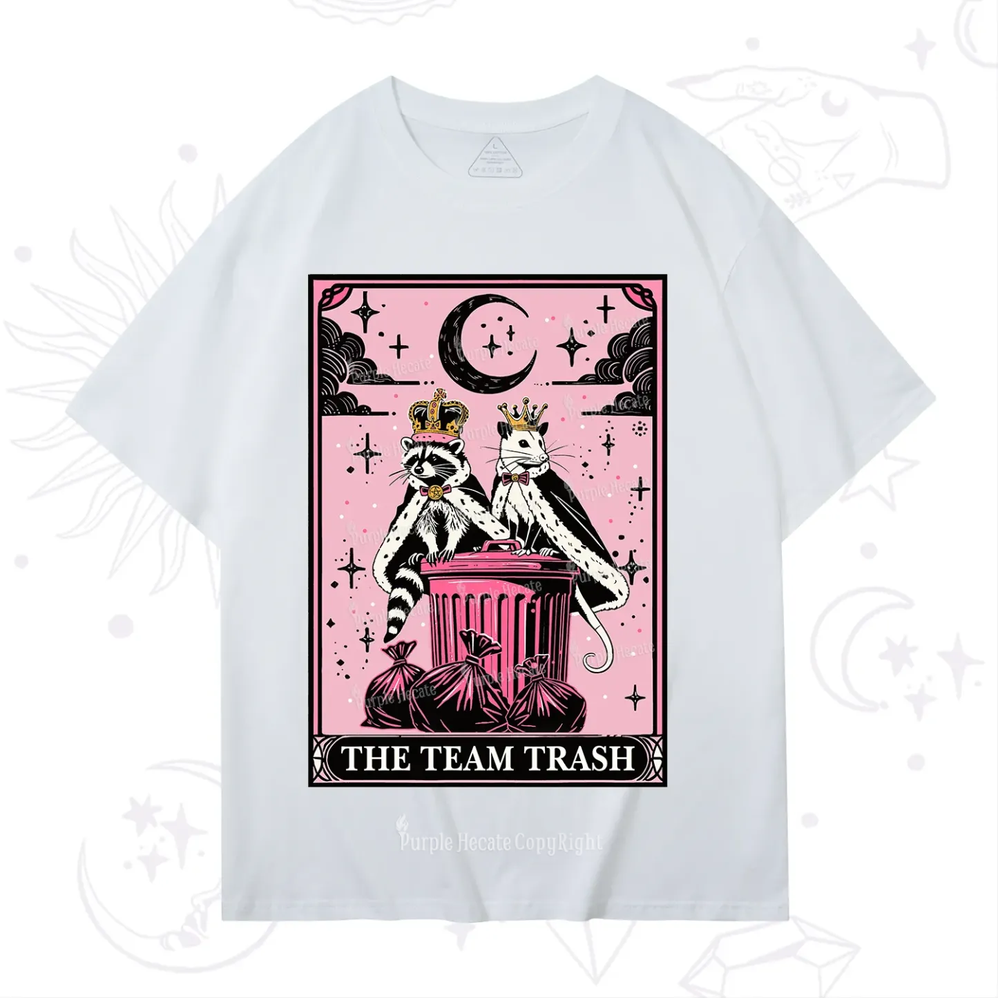Purplehecate The Trash Kingdom's Tarot Opossum and Raccoon T-Shirt