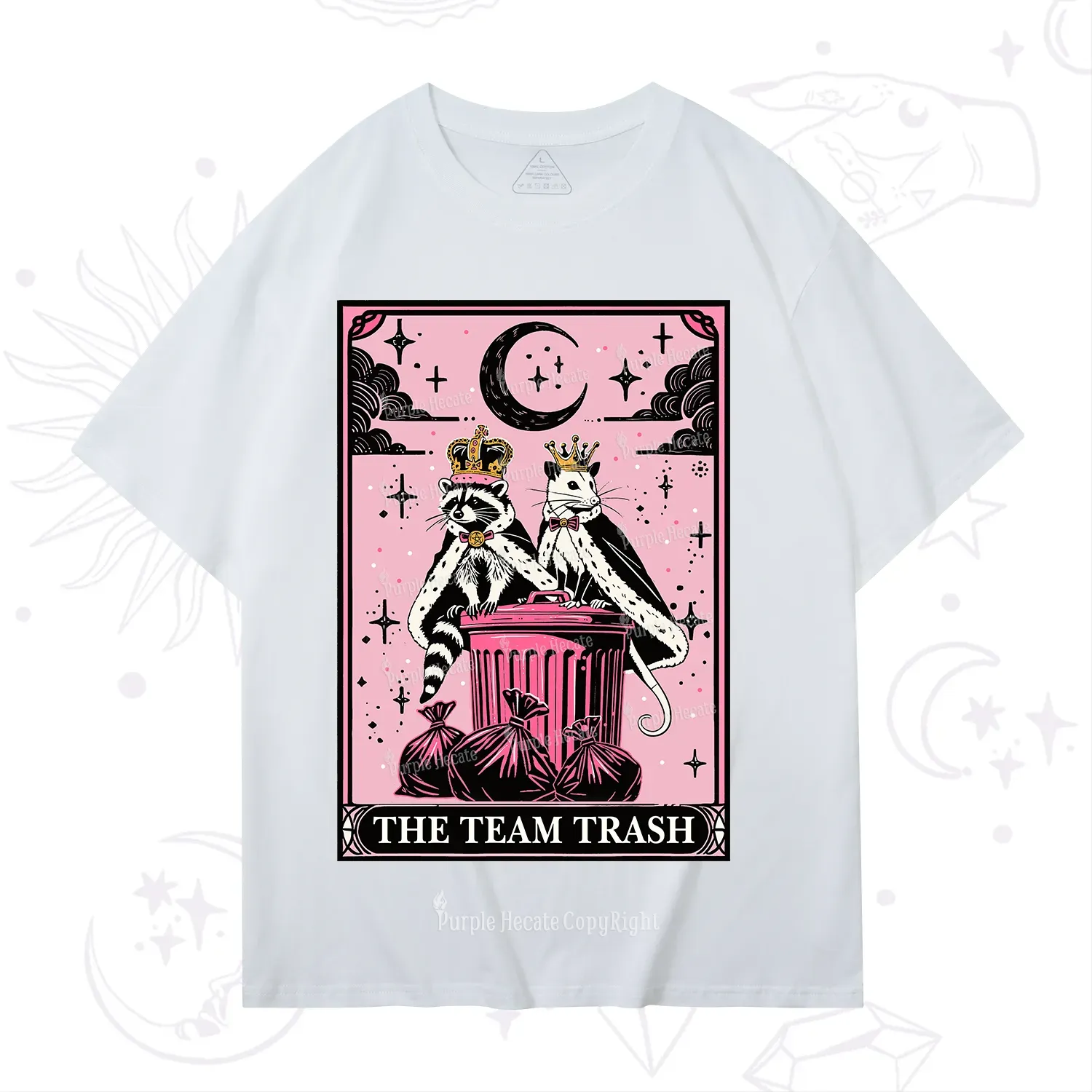 Purplehecate The Trash Kingdom's Tarot Opossum and Raccoon T-Shirt