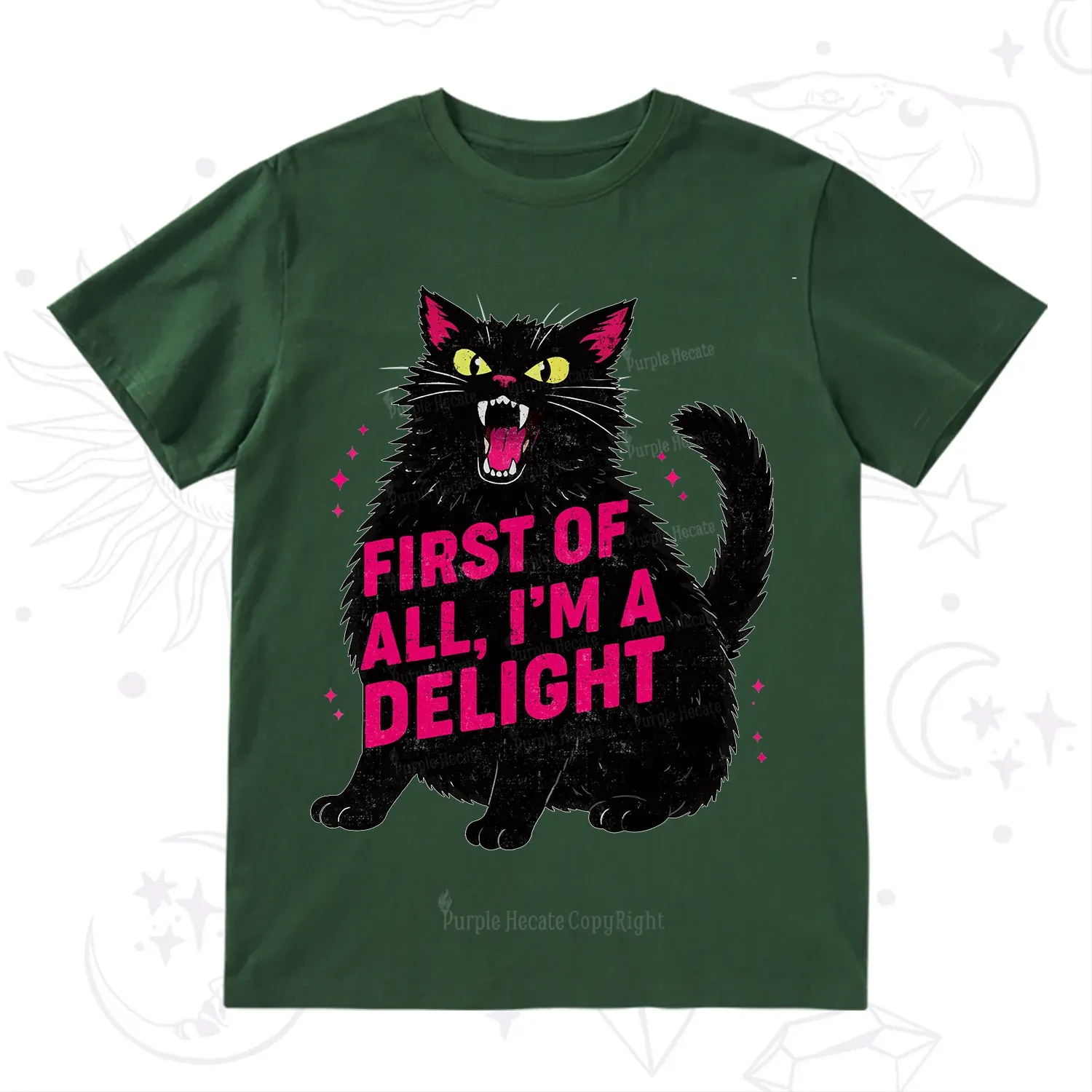 Purplehecate First Of All I'm A Delight Cat T-Shirt