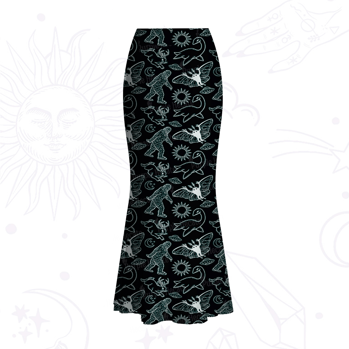 Purplehecate Cryptid Mesh Mermaid Hem Skirt