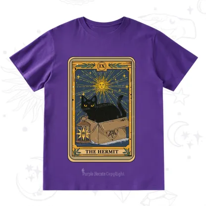 Purplehecate The Hermit Card Cat Lover T-Shirt