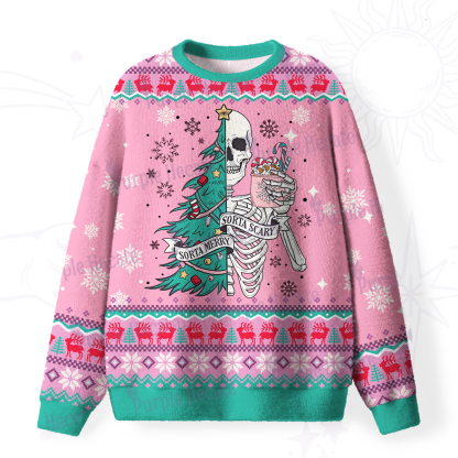 Purplehecate Sorta Merry Sorta Scary Christmas Fuzzy Ugly Christmas Sweatshirt