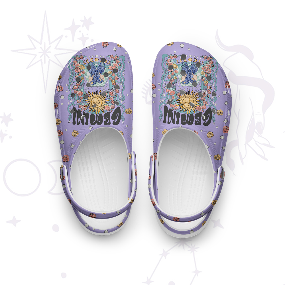Purplehecate Gemini Spirit Zodiac Rubber Clogs