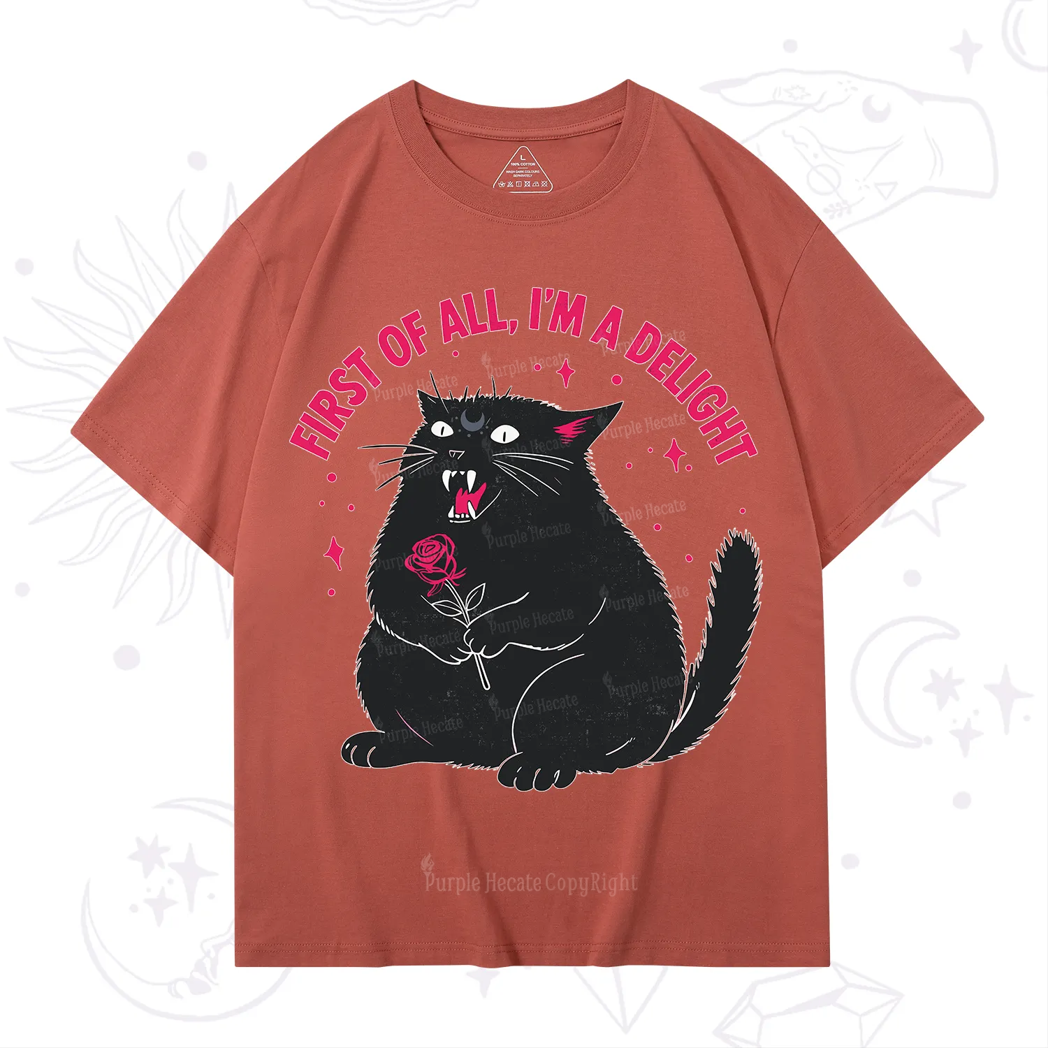 Purplehecate First Of All I'm A Delight Cat T-Shirt