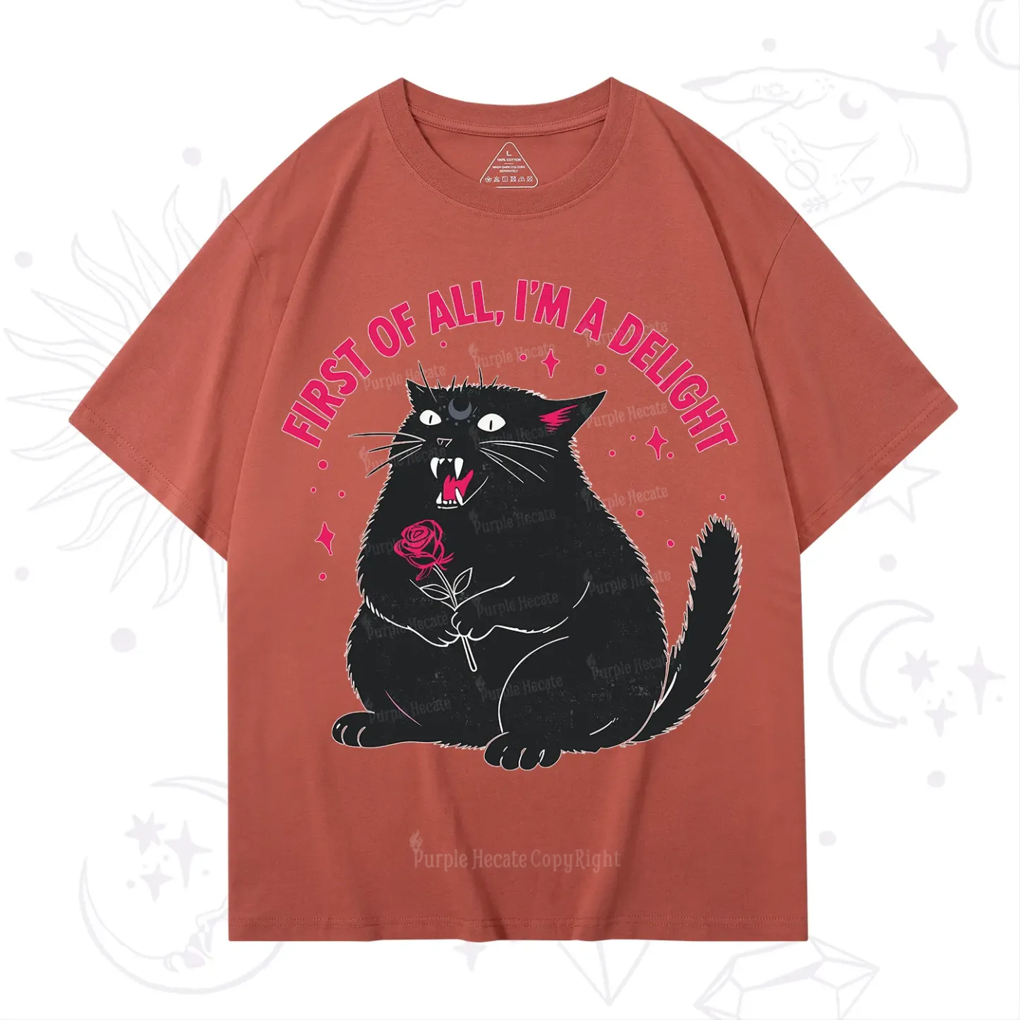 Purplehecate First Of All I'm A Delight Cat T-Shirt