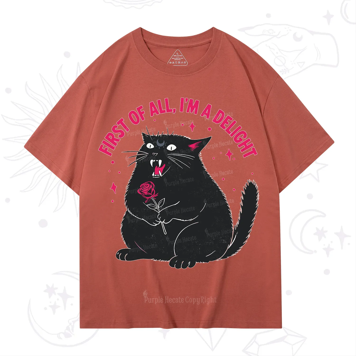Purplehecate First Of All I'm A Delight Cat T-Shirt