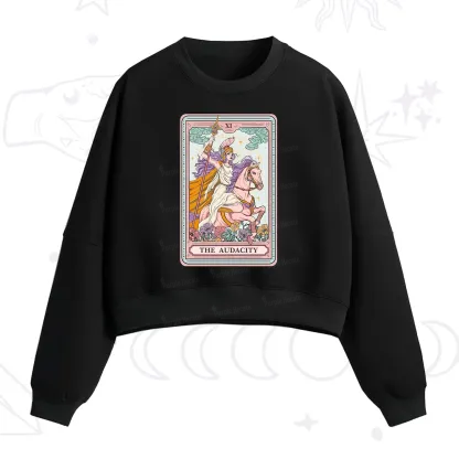 Purplehecate The Audacity Tarot Card Fleece Cropped Sweatshirt