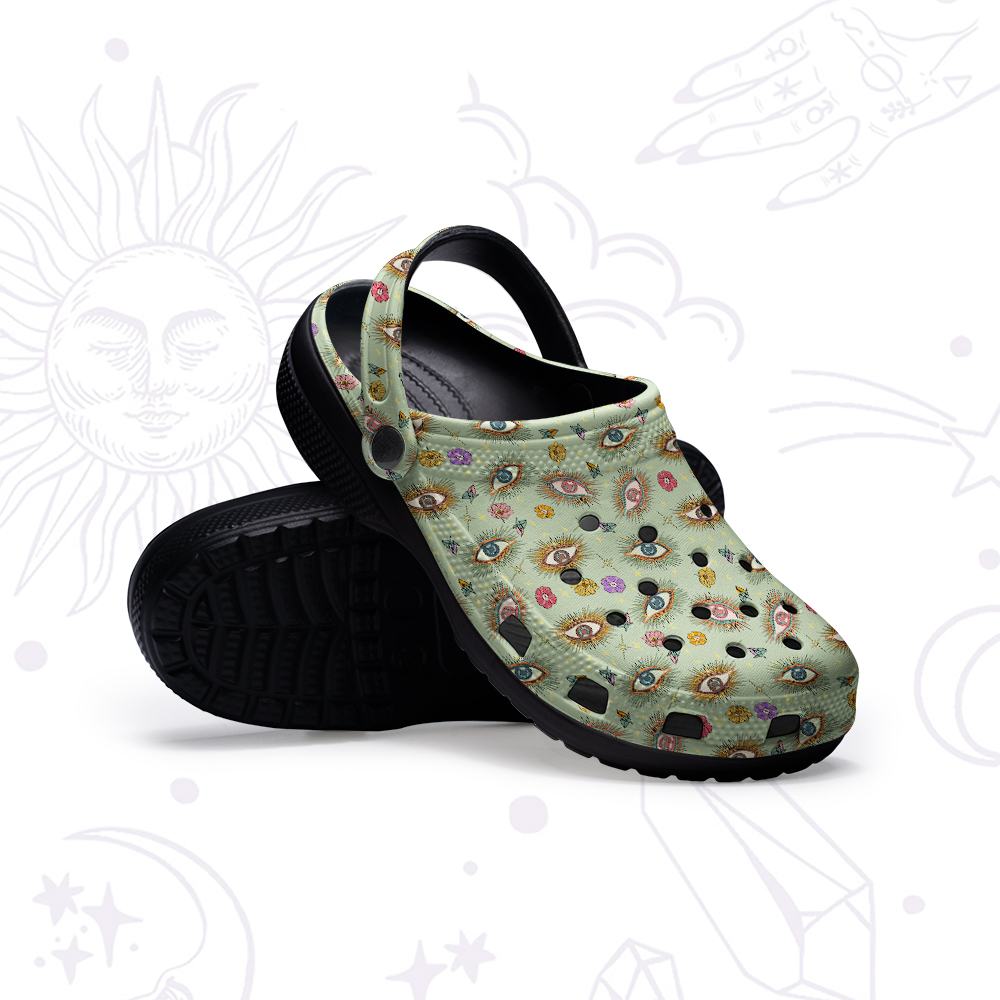 Purplehecate Evil Eye Pattern Rubber Clogs