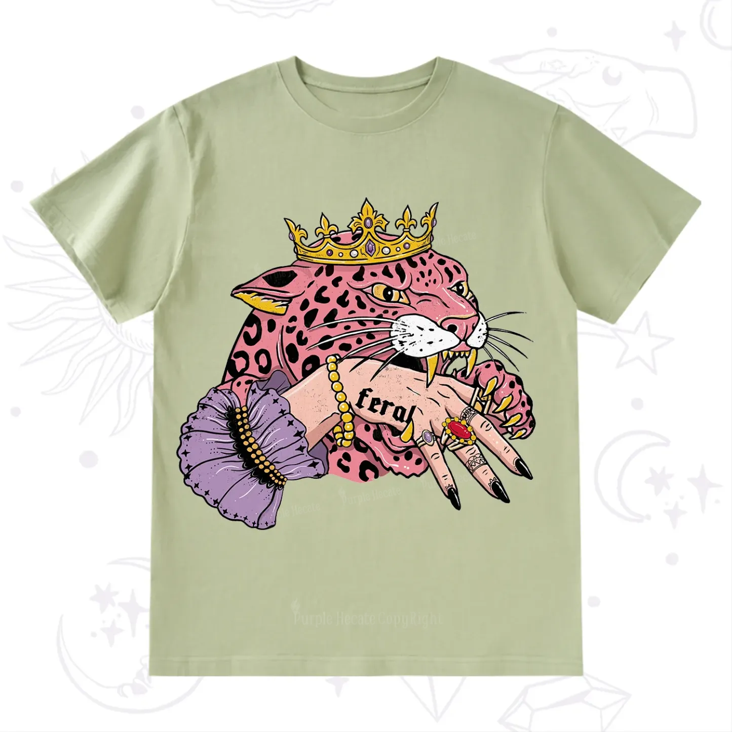 Purplehecate Feral Queen Pink Leopard T-Shirt