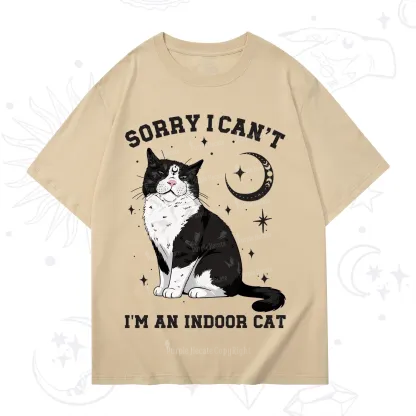 Purplehecate Sorry I Can't Go I'm an Indoor Cat T-Shirt