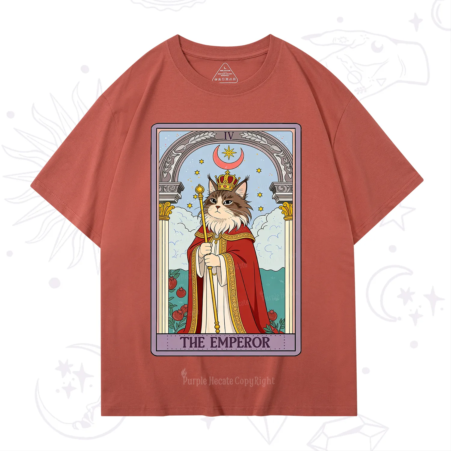 Purplehecate The Emperor Cat Tarot T-Shirt