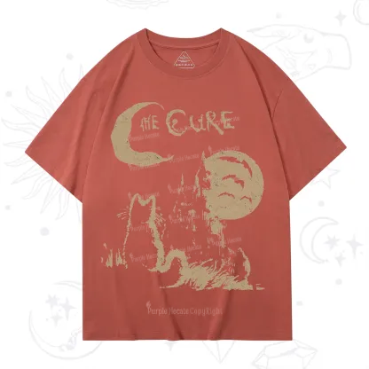 Purplehecate Goth Moon Cat Post-Punk T-Shirt