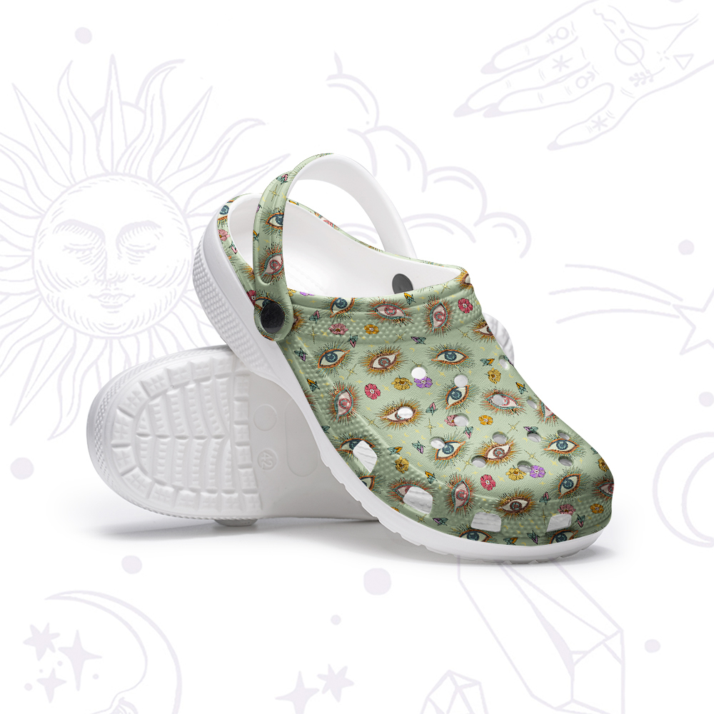 Purplehecate Evil Eye Pattern Rubber Clogs