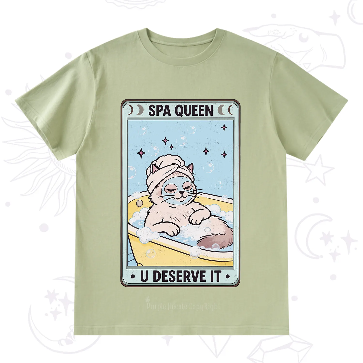 Purplehecate The Spa Queen Cat Tarot T-Shirt