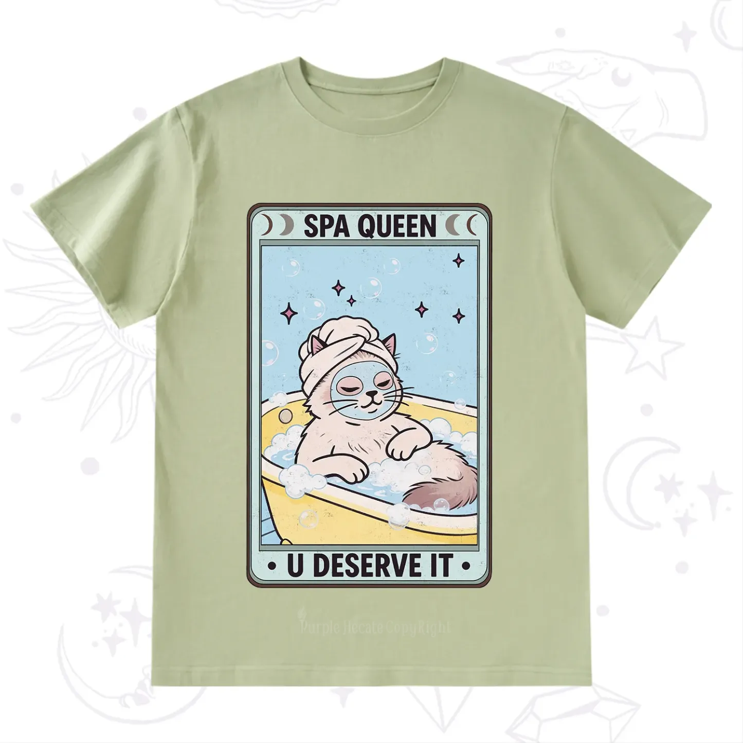 Purplehecate The Spa Queen Cat Tarot T-Shirt
