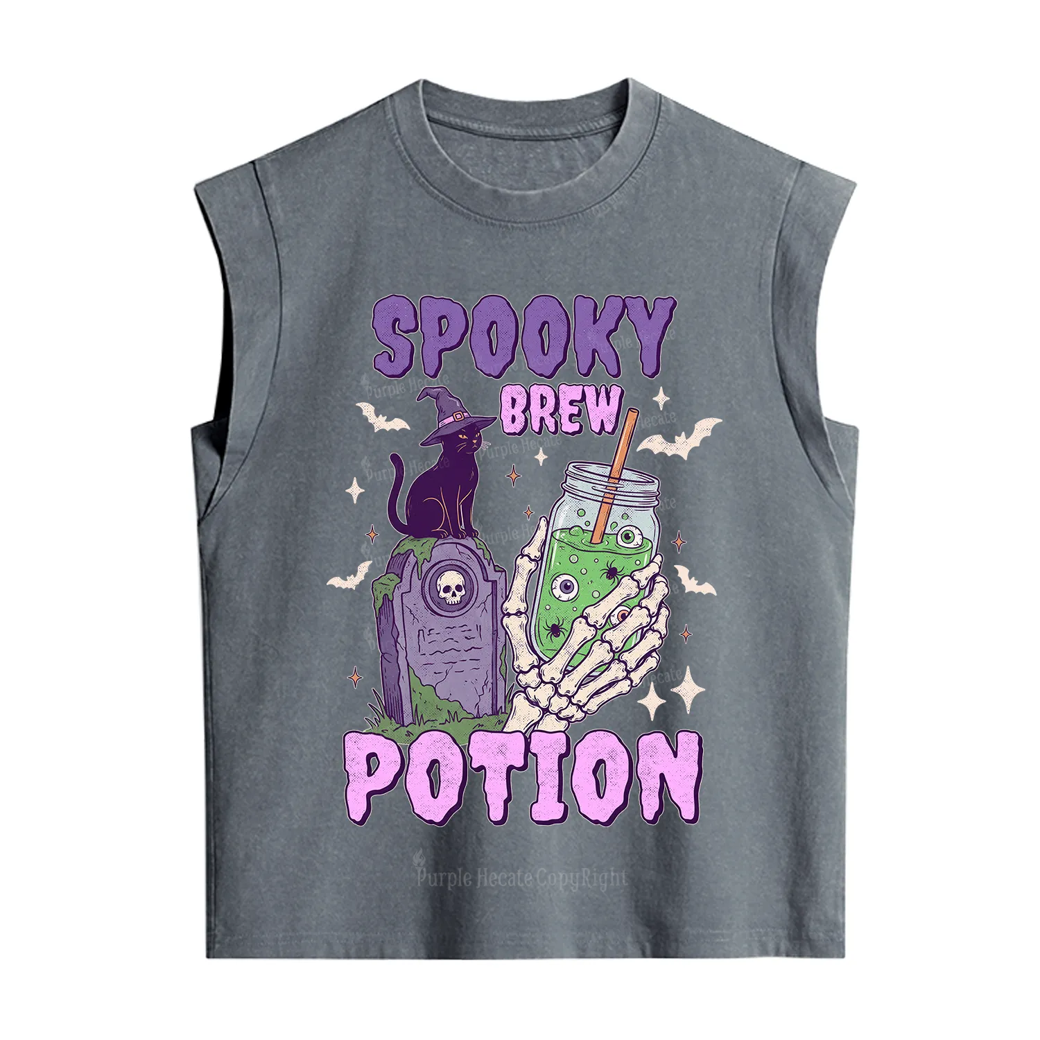 Purplehecate Spooky Brew Potion Halloween Vintage Washed Tank