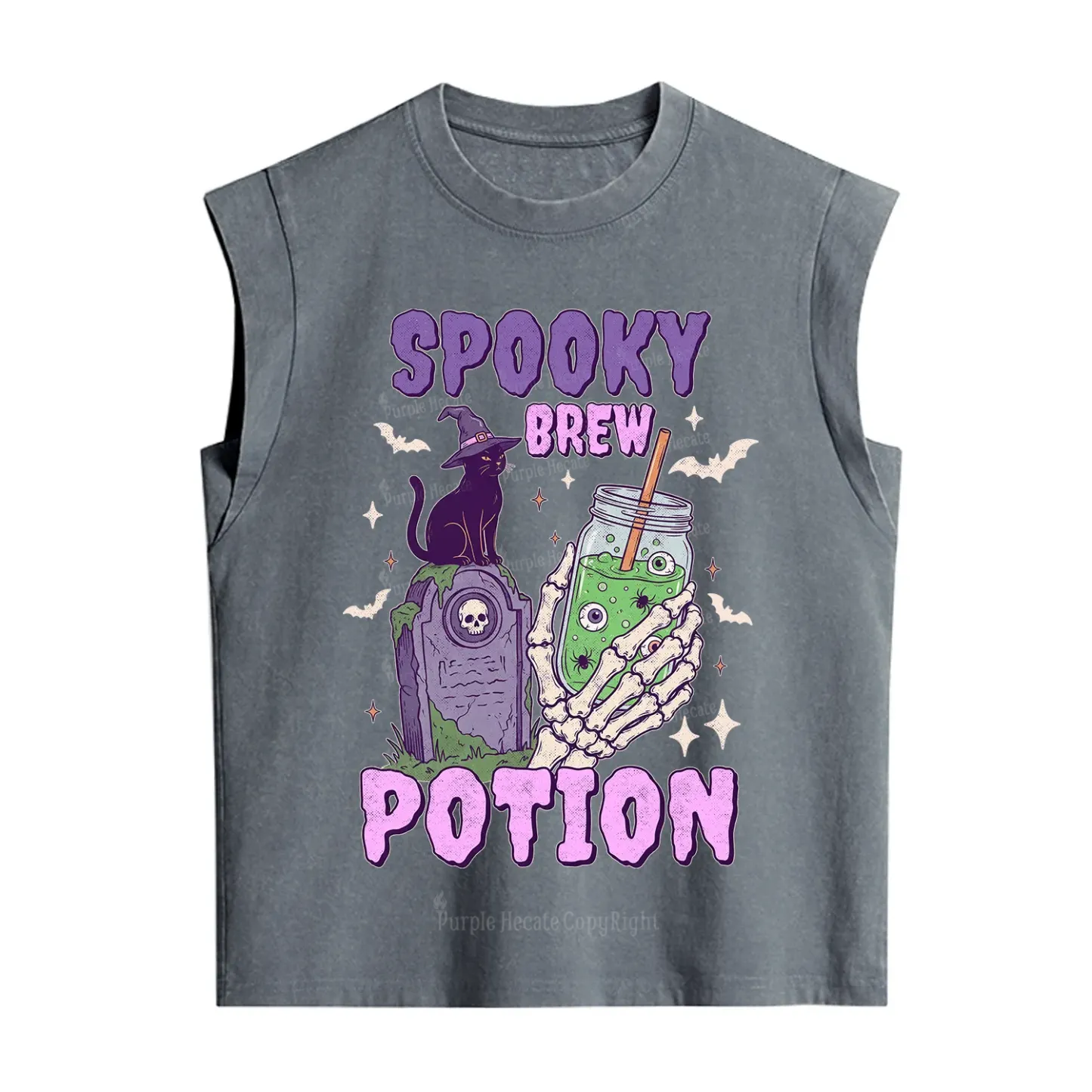 Purplehecate Spooky Brew Potion Halloween Vintage Washed Tank
